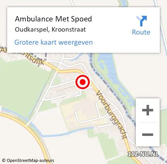 Locatie op kaart van de 112 melding: Ambulance Met Spoed Naar Oudkarspel, Kroonstraat op 7 februari 2014 08:17