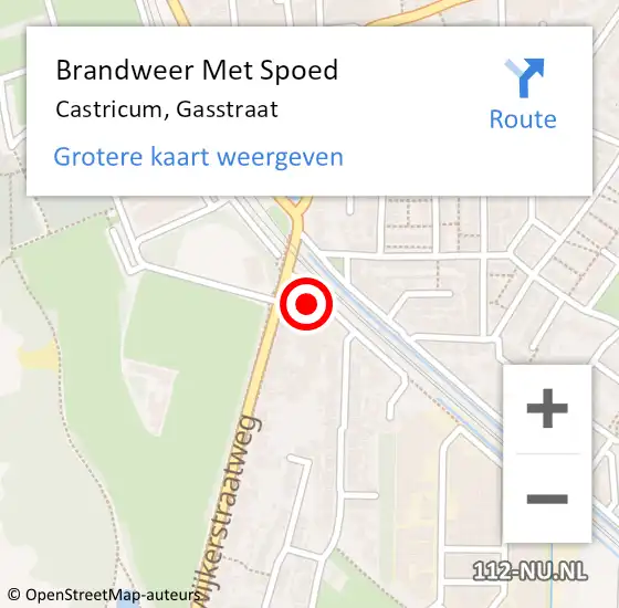 Locatie op kaart van de 112 melding: Brandweer Met Spoed Naar Castricum, Gasstraat op 16 november 2017 15:07