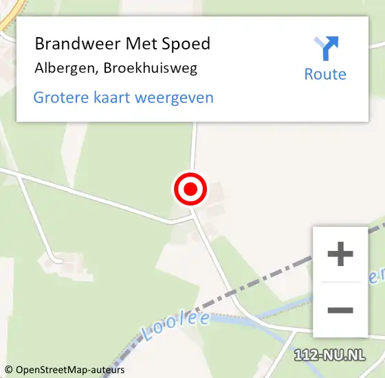 Locatie op kaart van de 112 melding: Brandweer Met Spoed Naar Albergen, Broekhuisweg op 16 november 2017 15:21