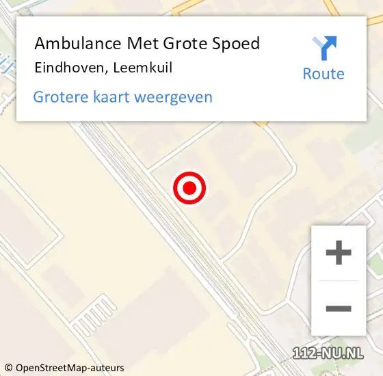 Locatie op kaart van de 112 melding: Ambulance Met Grote Spoed Naar Eindhoven, Leemkuil op 16 november 2017 15:35