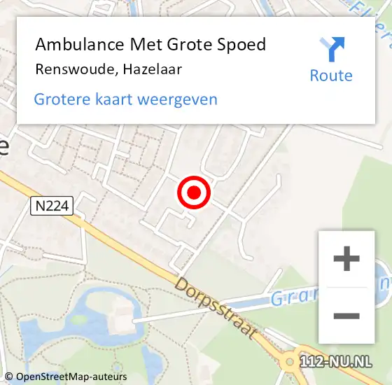 Locatie op kaart van de 112 melding: Ambulance Met Grote Spoed Naar Renswoude, Hazelaar op 16 november 2017 17:45