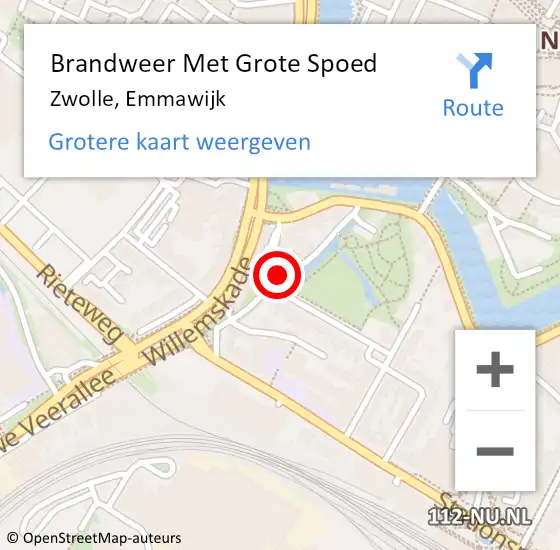 Locatie op kaart van de 112 melding: Brandweer Met Grote Spoed Naar Zwolle, Emmawijk op 16 november 2017 19:12