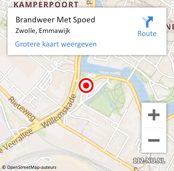 Locatie op kaart van de 112 melding: Brandweer Met Spoed Naar Zwolle, Emmawijk op 16 november 2017 19:55