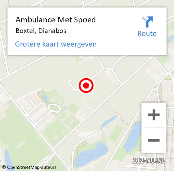 Locatie op kaart van de 112 melding: Ambulance Met Spoed Naar Boxtel, Dianabos op 16 november 2017 23:28