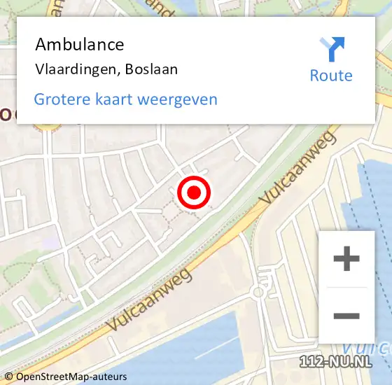 Locatie op kaart van de 112 melding: Ambulance Vlaardingen, Boslaan op 16 november 2017 23:30