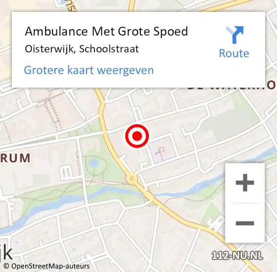 Locatie op kaart van de 112 melding: Ambulance Met Grote Spoed Naar Oisterwijk, Schoolstraat op 16 november 2017 23:40