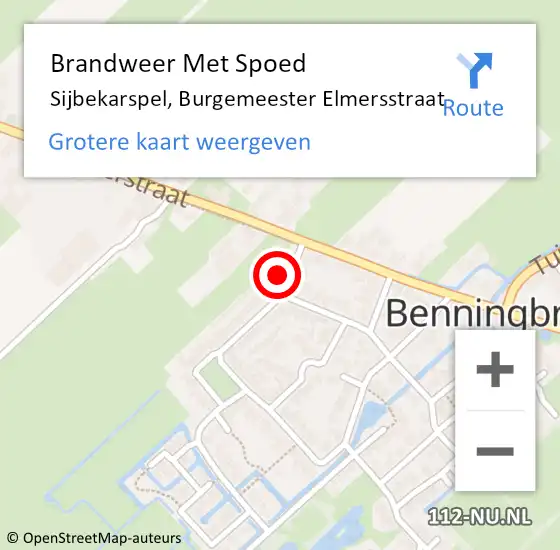 Locatie op kaart van de 112 melding: Brandweer Met Spoed Naar Sijbekarspel, Burgemeester Elmersstraat op 16 november 2017 23:41