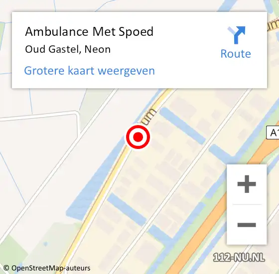 Locatie op kaart van de 112 melding: Ambulance Met Spoed Naar Oud Gastel, Neon op 17 november 2017 00:38