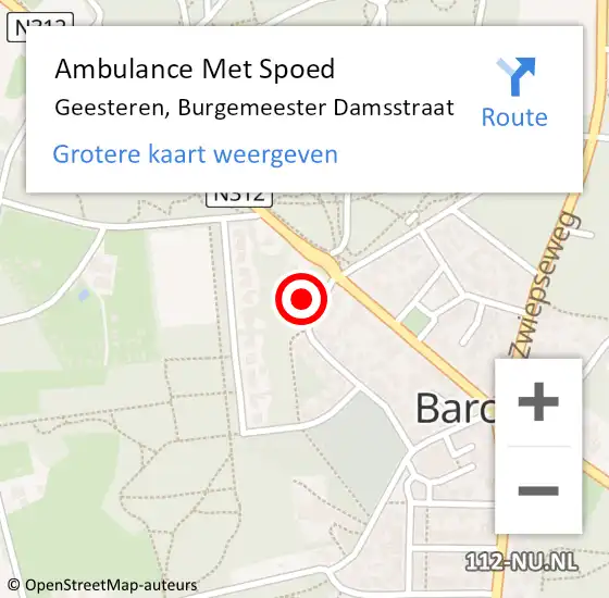 Locatie op kaart van de 112 melding: Ambulance Met Spoed Naar Geesteren, Burgemeester Damsstraat op 17 november 2017 01:56