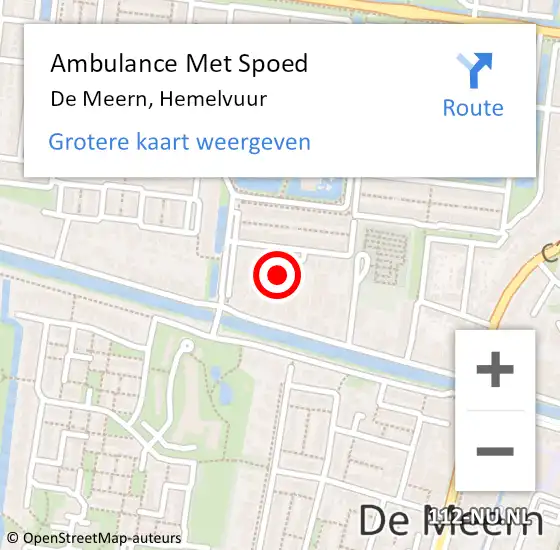 Locatie op kaart van de 112 melding: Ambulance Met Spoed Naar De Meern, Hemelvuur op 17 november 2017 02:22