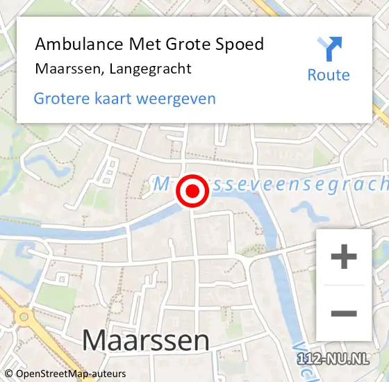Locatie op kaart van de 112 melding: Ambulance Met Grote Spoed Naar Maarssen, Langegracht op 17 november 2017 03:23