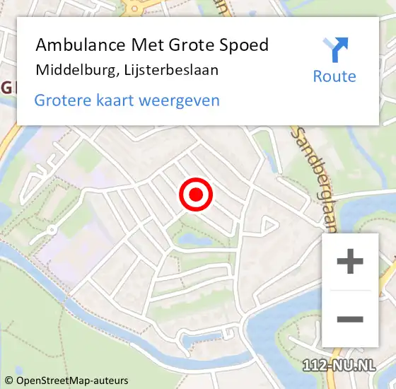 Locatie op kaart van de 112 melding: Ambulance Met Grote Spoed Naar Middelburg, Lijsterbeslaan op 17 november 2017 08:18