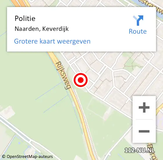 Locatie op kaart van de 112 melding: Politie Naarden, Keverdijk op 17 november 2017 08:25