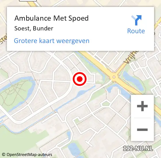 Locatie op kaart van de 112 melding: Ambulance Met Spoed Naar Soest, Bunder op 17 november 2017 08:35