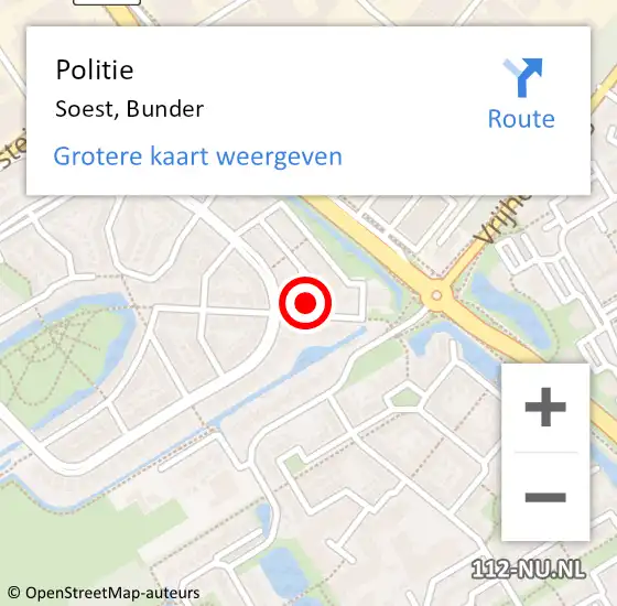 Locatie op kaart van de 112 melding: Politie Soest, Bunder op 17 november 2017 08:45