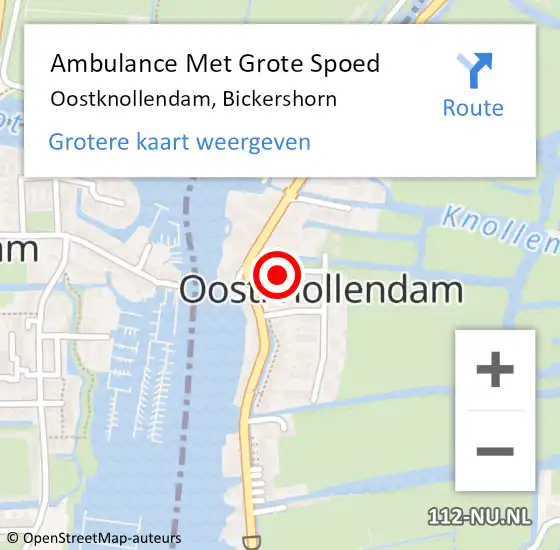 Locatie op kaart van de 112 melding: Ambulance Met Grote Spoed Naar Oostknollendam, Bickershorn op 17 november 2017 08:48