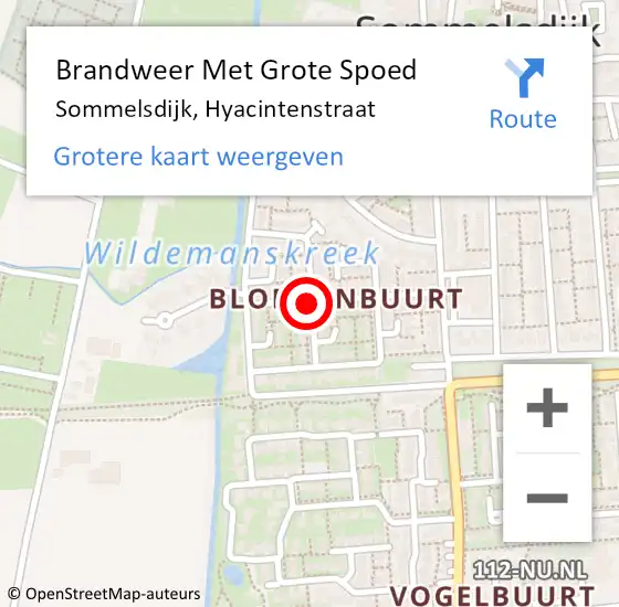 Locatie op kaart van de 112 melding: Brandweer Met Grote Spoed Naar Sommelsdijk, Hyacintenstraat op 17 november 2017 09:42