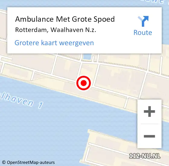Locatie op kaart van de 112 melding: Ambulance Met Grote Spoed Naar Rotterdam, Waalhaven N.z. op 17 november 2017 10:14