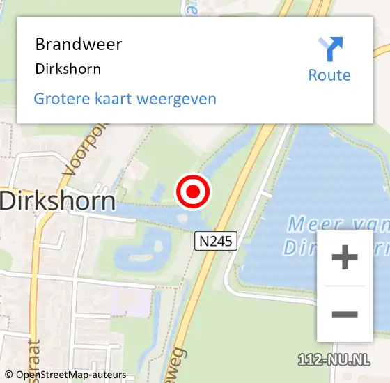 Locatie op kaart van de 112 melding: Brandweer Dirkshorn op 17 november 2017 10:19