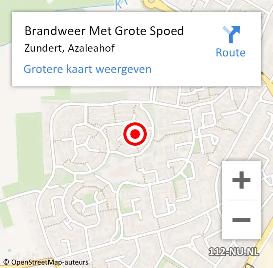 Locatie op kaart van de 112 melding: Brandweer Met Grote Spoed Naar Zundert, Azaleahof op 17 november 2017 10:27