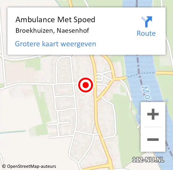 Locatie op kaart van de 112 melding: Ambulance Met Spoed Naar Broekhuizen, Naesenhof op 17 november 2017 10:43