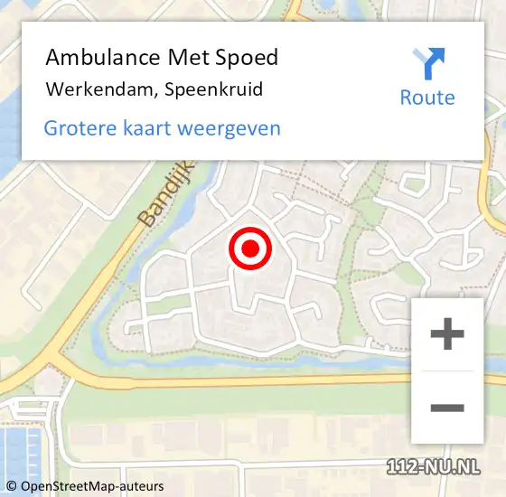 Locatie op kaart van de 112 melding: Ambulance Met Spoed Naar Werkendam, Speenkruid op 17 november 2017 12:36