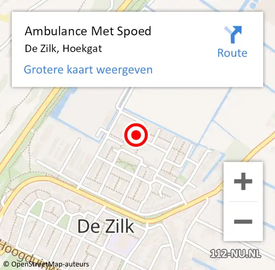 Locatie op kaart van de 112 melding: Ambulance Met Spoed Naar De Zilk, Hoekgat op 17 november 2017 12:37