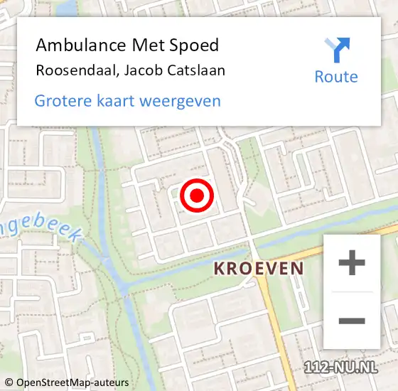 Locatie op kaart van de 112 melding: Ambulance Met Spoed Naar Roosendaal, Jacob Catslaan op 17 november 2017 14:01