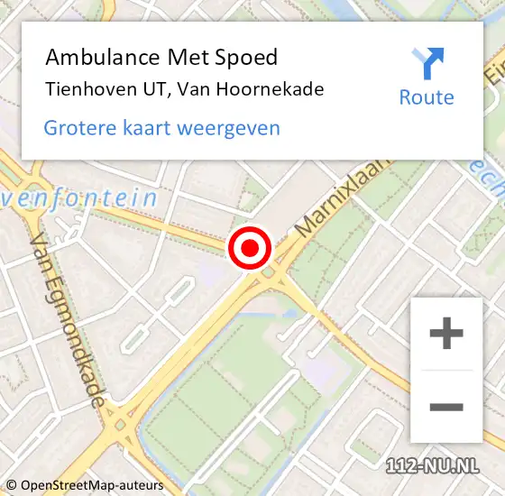 Locatie op kaart van de 112 melding: Ambulance Met Spoed Naar Tienhoven UT, Van Hoornekade op 17 november 2017 14:36