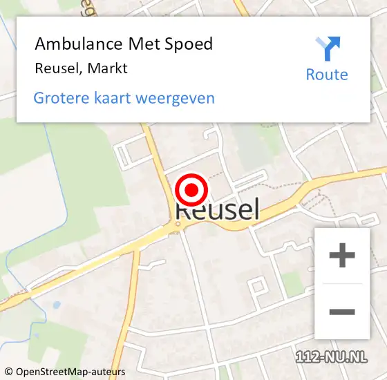 Locatie op kaart van de 112 melding: Ambulance Met Spoed Naar Reusel, Markt op 17 november 2017 15:14