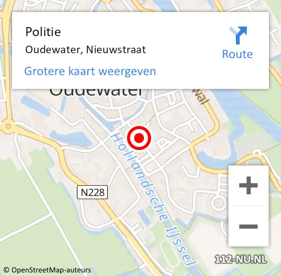 Locatie op kaart van de 112 melding: Politie Oudewater, Nieuwstraat op 17 november 2017 15:17