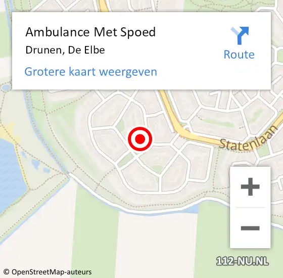 Locatie op kaart van de 112 melding: Ambulance Met Spoed Naar Drunen, De Elbe op 17 november 2017 17:06