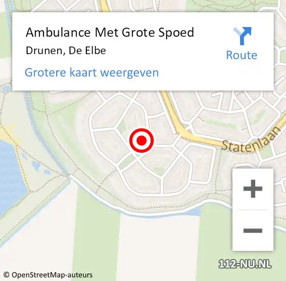 Locatie op kaart van de 112 melding: Ambulance Met Grote Spoed Naar Drunen, De Elbe op 17 november 2017 17:35