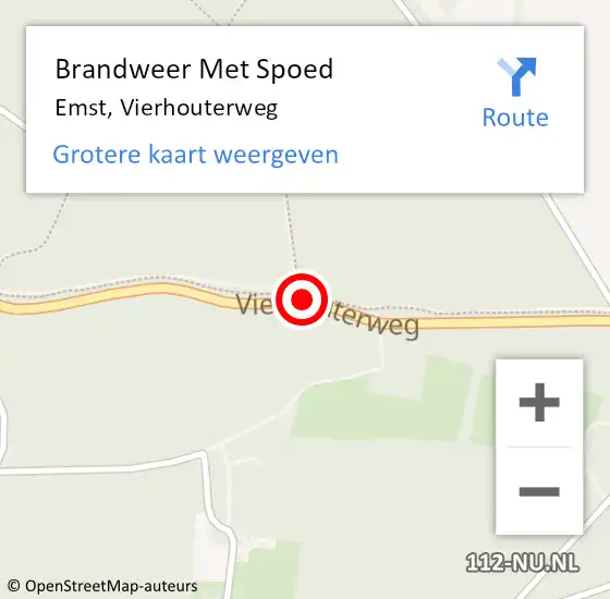 Locatie op kaart van de 112 melding: Brandweer Met Spoed Naar Emst, Vierhouterweg op 17 november 2017 17:54