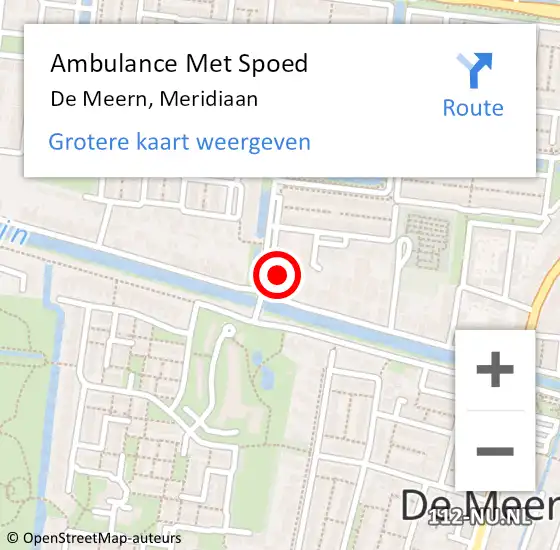 Locatie op kaart van de 112 melding: Ambulance Met Spoed Naar De Meern, Meridiaan op 17 november 2017 20:01