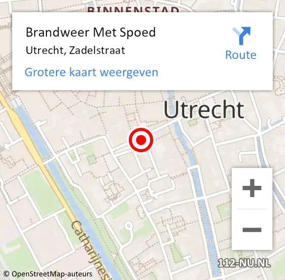 Locatie op kaart van de 112 melding: Brandweer Met Spoed Naar Utrecht, Zadelstraat op 17 november 2017 20:05