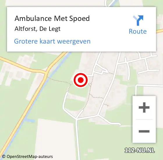 Locatie op kaart van de 112 melding: Ambulance Met Spoed Naar Altforst, De Legt op 17 november 2017 20:46