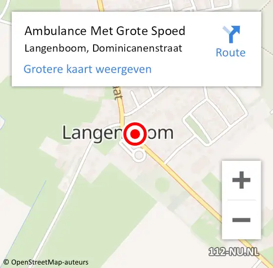 Locatie op kaart van de 112 melding: Ambulance Met Grote Spoed Naar Langenboom, Dominicanenstraat op 17 november 2017 23:21