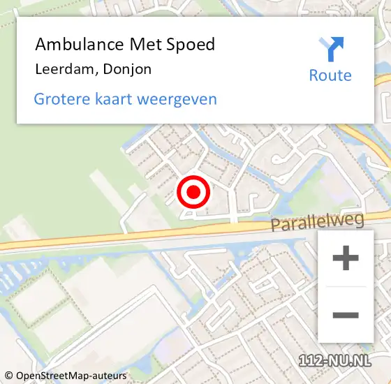 Locatie op kaart van de 112 melding: Ambulance Met Spoed Naar Leerdam, Donjon op 17 november 2017 23:44