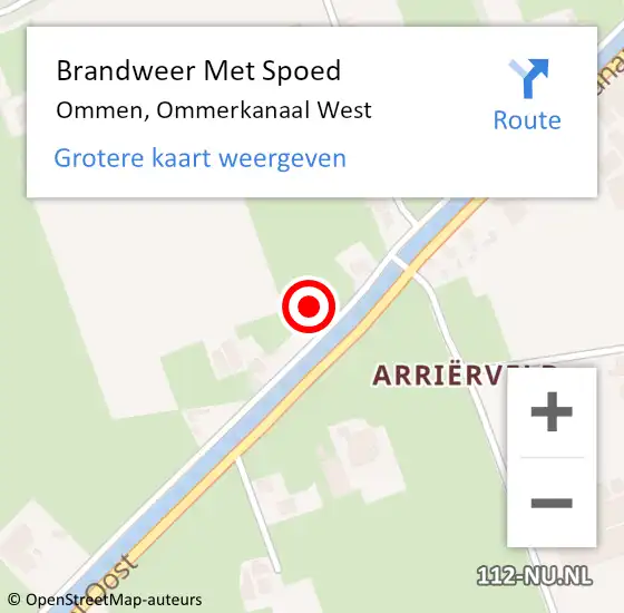 Locatie op kaart van de 112 melding: Brandweer Met Spoed Naar Ommen, Ommerkanaal West op 18 november 2017 00:18