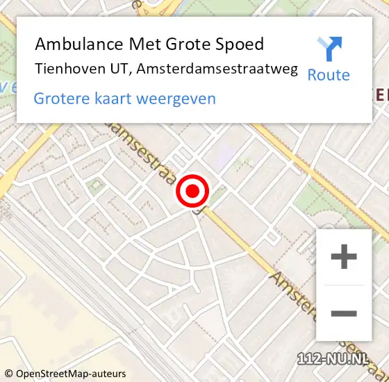 Locatie op kaart van de 112 melding: Ambulance Met Grote Spoed Naar Tienhoven UT, Amsterdamsestraatweg op 18 november 2017 02:52