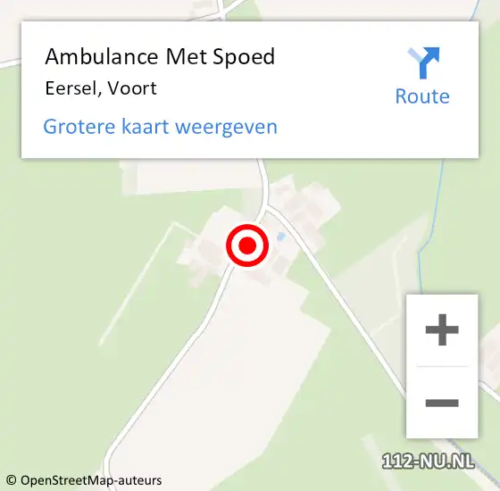 Locatie op kaart van de 112 melding: Ambulance Met Spoed Naar Eersel, Voort op 18 november 2017 08:17