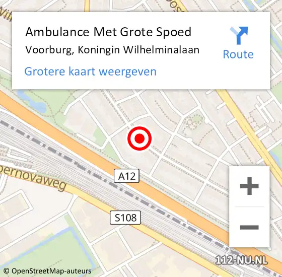 Locatie op kaart van de 112 melding: Ambulance Met Grote Spoed Naar Voorburg, Koningin Wilhelminalaan op 18 november 2017 09:41