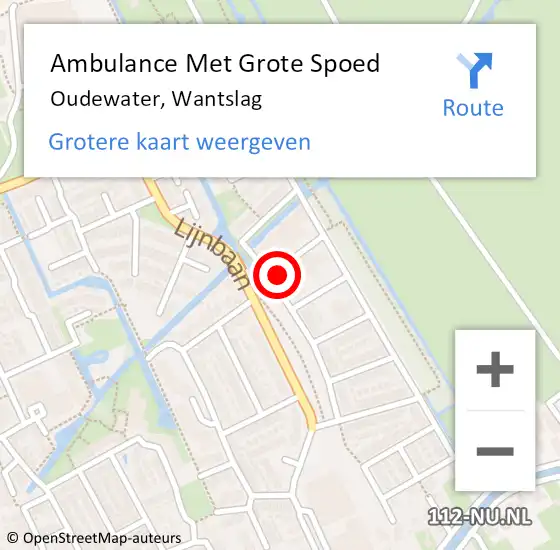 Locatie op kaart van de 112 melding: Ambulance Met Grote Spoed Naar Oudewater, Wantslag op 18 november 2017 09:53