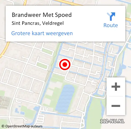 Locatie op kaart van de 112 melding: Brandweer Met Spoed Naar Sint Pancras, Veldregel op 18 november 2017 09:55