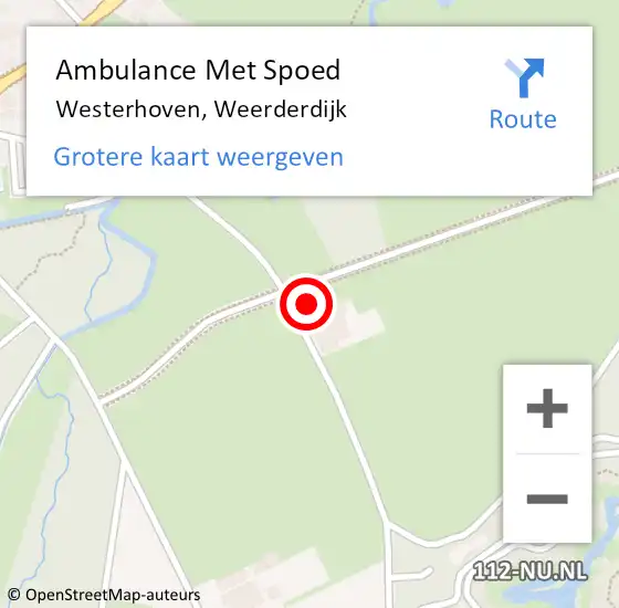 Locatie op kaart van de 112 melding: Ambulance Met Spoed Naar Westerhoven, Weerderdijk op 18 november 2017 10:48