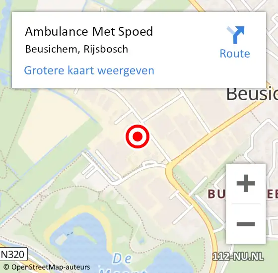 Locatie op kaart van de 112 melding: Ambulance Met Spoed Naar Beusichem, Rijsbosch op 18 november 2017 11:46