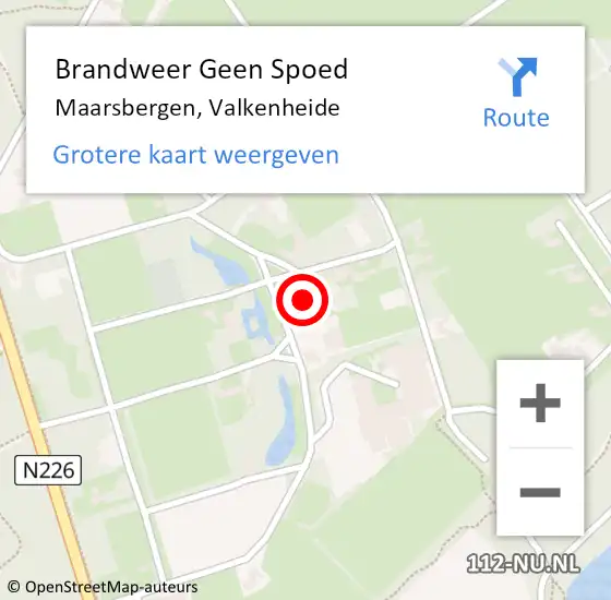 Locatie op kaart van de 112 melding: Brandweer Geen Spoed Naar Maarsbergen, Valkenheide op 18 november 2017 15:24