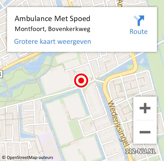 Locatie op kaart van de 112 melding: Ambulance Met Spoed Naar Montfoort, Bovenkerkweg op 18 november 2017 17:05