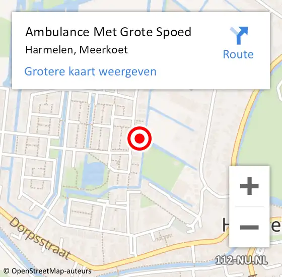 Locatie op kaart van de 112 melding: Ambulance Met Grote Spoed Naar Harmelen, Meerkoet op 18 november 2017 17:06